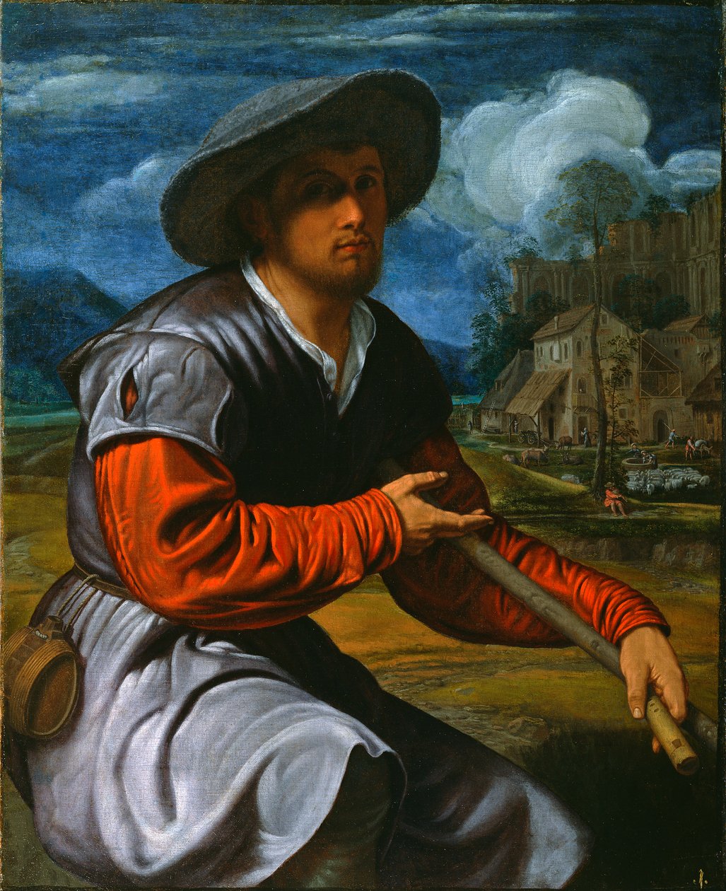 Pastor com Flauta, c.1525 (óleo sobre tela) de Giovanni Girolamo Savoldo