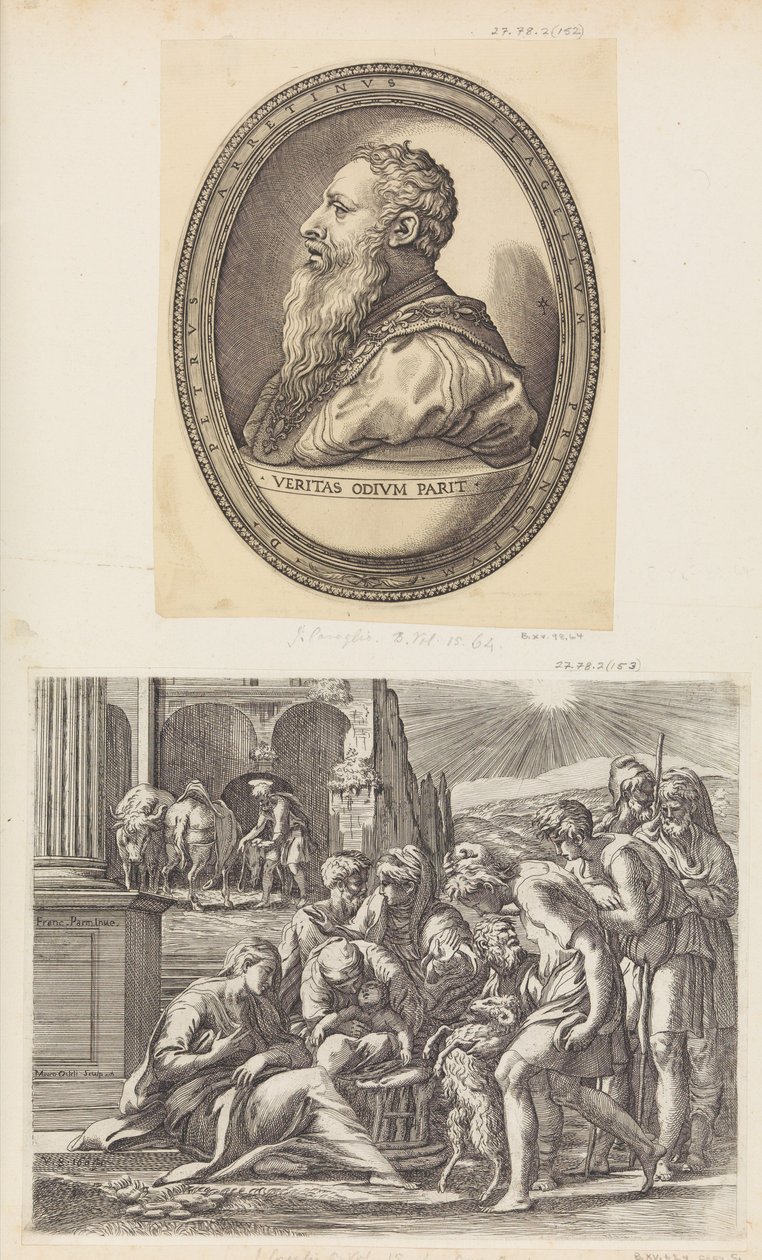 A Adoração dos Pastores. de Giovanni Jacopo Caraglio