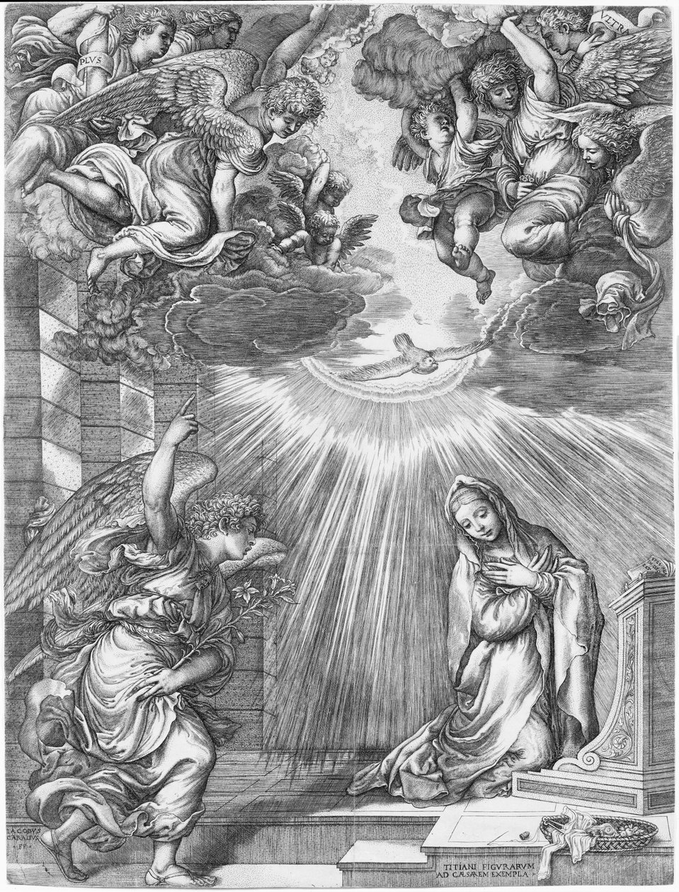 A Anunciação, 1537. de Giovanni Jacopo Caraglio