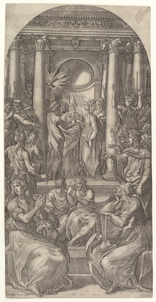 O Casamento da Virgem, ca. 1525 de Giovanni Jacopo Caraglio