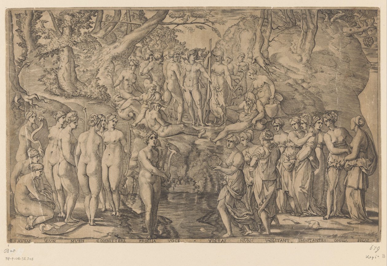 Concurso entre as Musas e os Pierides de Giovanni Jacopo Caraglio
