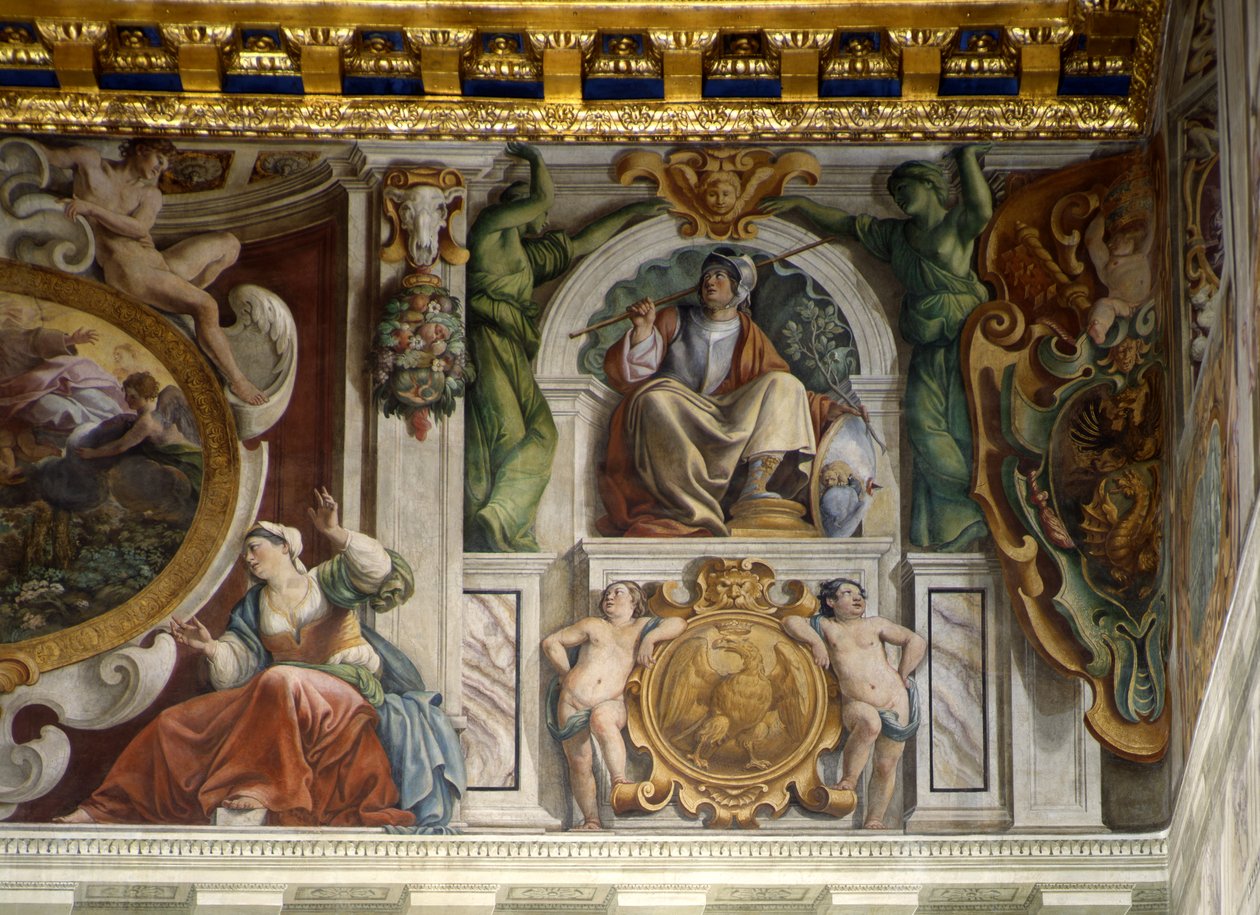 Detalhe do friso, Salão das Cuirassiers de Giovanni Lanfranco