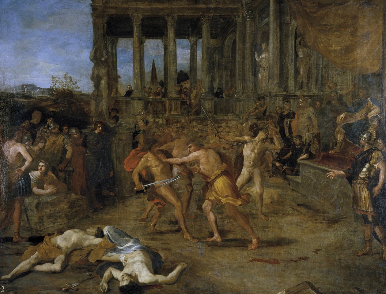 Lutas de gladiadores de Giovanni Lanfranco