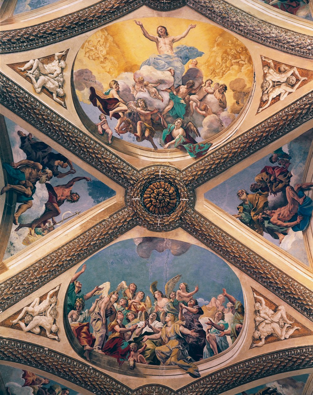 Glória de Cristo, fresco, de Giovanni Lanfranco (1582-1647), abóbada da Igreja de Certosa de San Martino, Nápoles, Campania, Itália de Giovanni Lanfranco