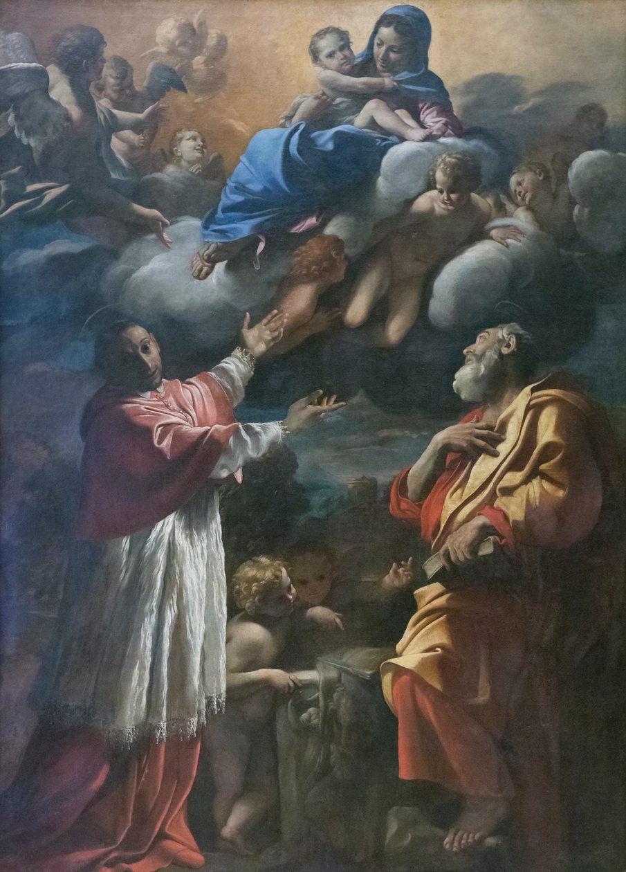 Madonna e Criança com São Carlos Borromeo e São Bartolomeu de Giovanni Lanfranco
