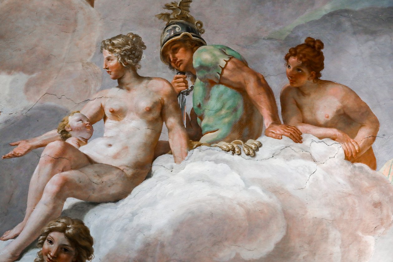 Vénus e Marte. Detalhe de "O conselho dos Deuses" 1624-1625. fresco de Giovanni Lanfranco