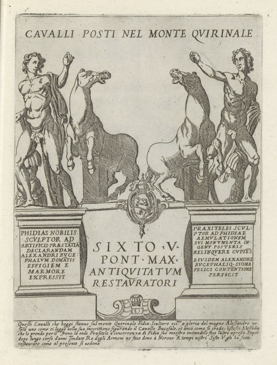 Dioscuren op de Quirinaal
Cavalli posti nel monte Quirinale (título sobre o objecto)
Moderne en antieke monumenten en bouwwerken in Rome (título da série)
Ornamenti di fabriche antichi et moderni dell