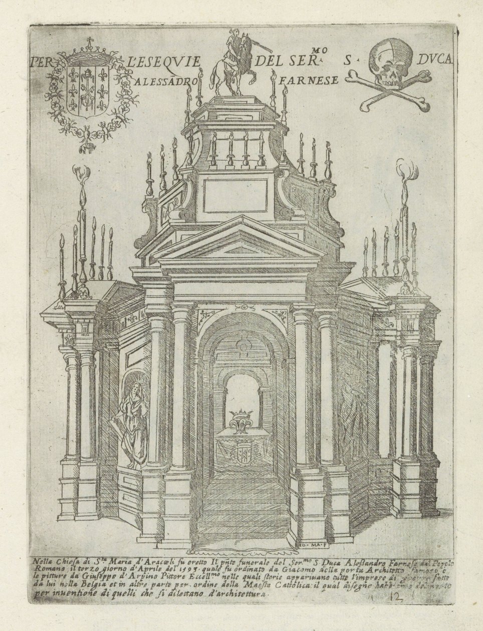 Monumento funerário de Alessandro Farnese na Santa Maria em Aracoeli em Roma Per l