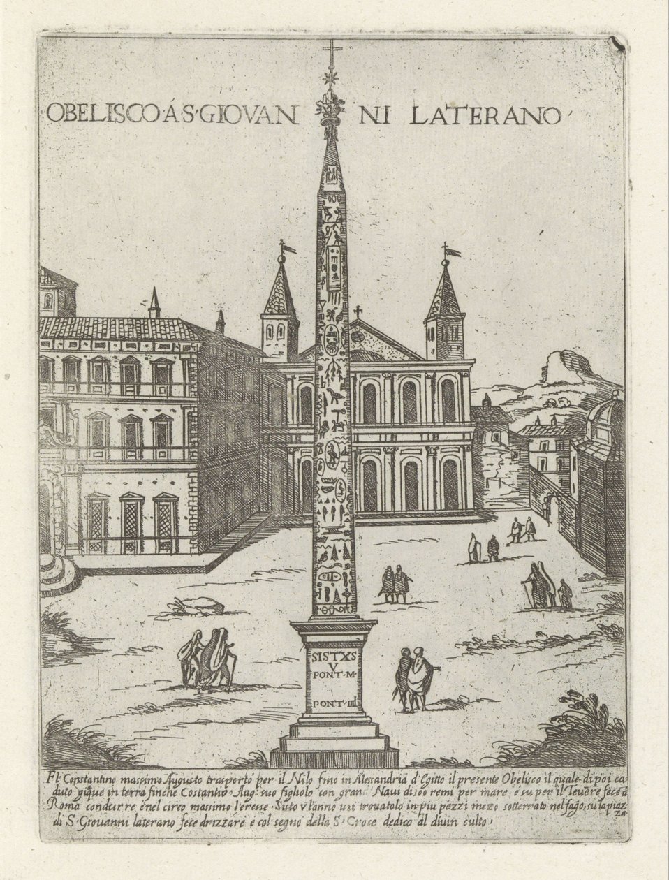Lateran Obelisco atrás de São João de Latrão em Roma
Obelisco a S. Giovanni Laterano (título sobre o objecto)
Monumentos e estruturas modernas e antigas em Roma (título da série)
Ornamenti di fabriche antichi et moderni dell