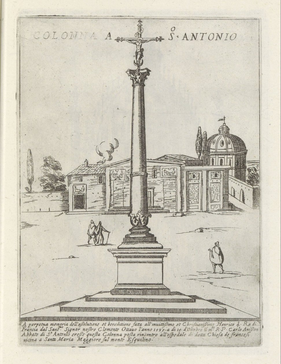 Coluna de Santo Antonio Colonna a S. Antonio (título no objeto) Monumentos e edifícios modernos e antigos em Roma (título da série) Ornamenti di fabriche antichi et moderni dell