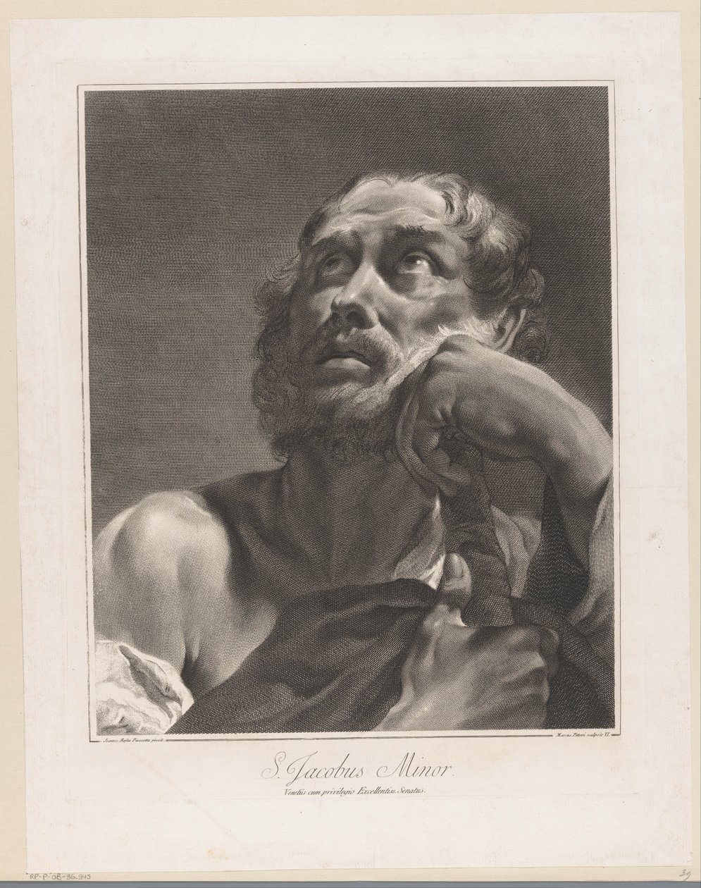 Apóstolo Jakobus de Mindere
S. Jacobus Minor (título sobre o objecto)
Apostelen (título da série) de Giovanni Marco Pitteri