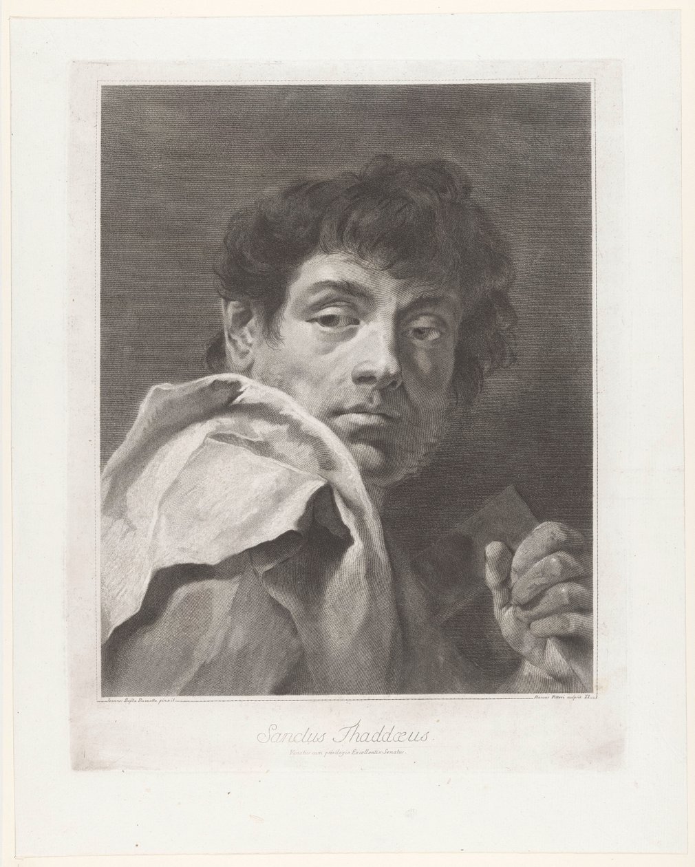 O apóstolo Judas Taddeüs
Sanctus Thaddaeus (título sobre o objecto)
Apostelen (título da série) de Giovanni Marco Pitteri
