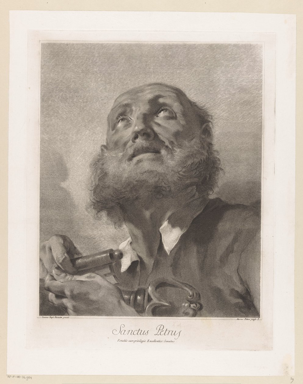 Apóstolo Pedro São Pedro (título no objeto) Apóstolos (título da série) de Giovanni Marco Pitteri
