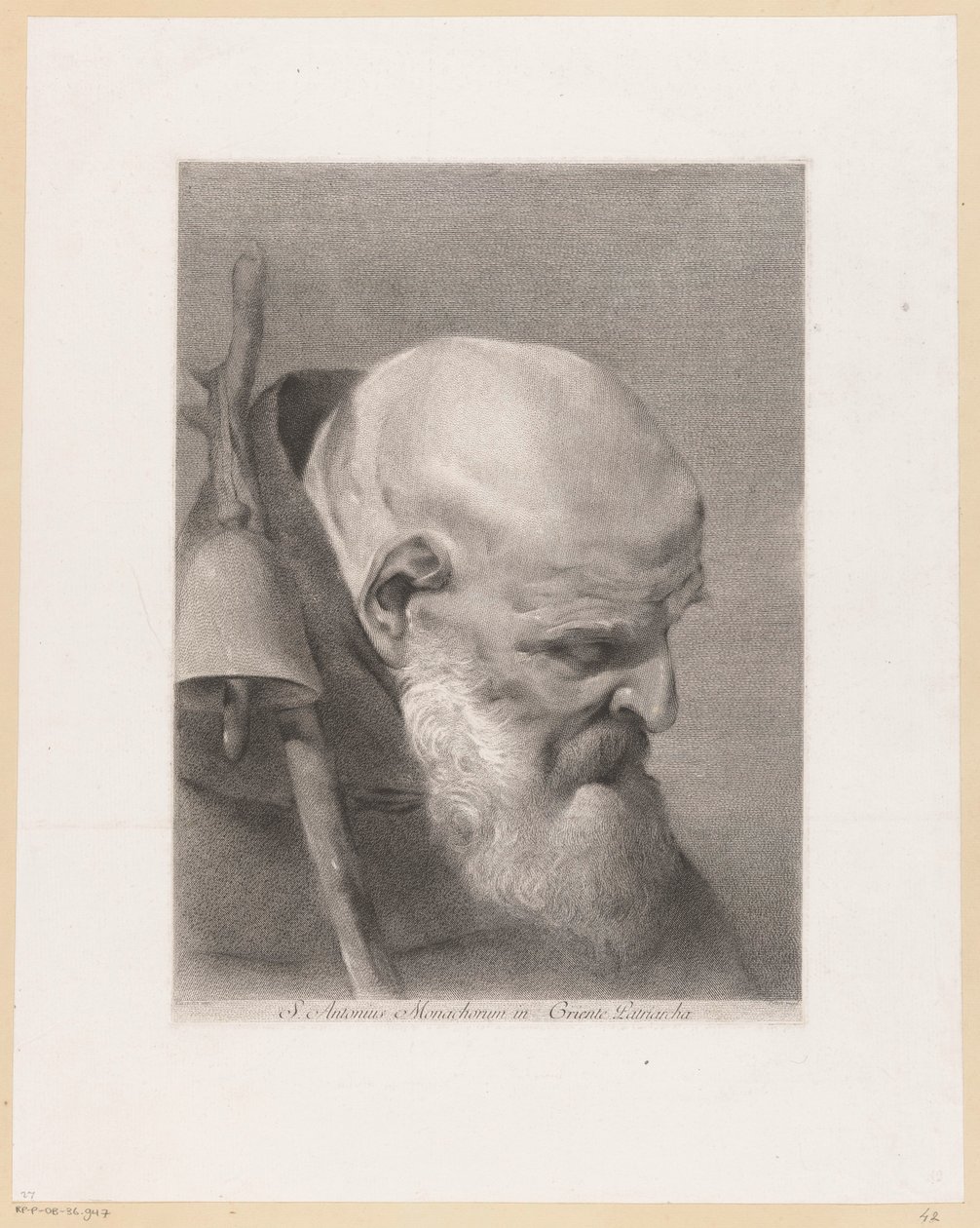 Santo Antônio, o Grande
S. Antonius Monachorum em Griente Patriarcha (título sobre o objecto) de Giovanni Marco Pitteri