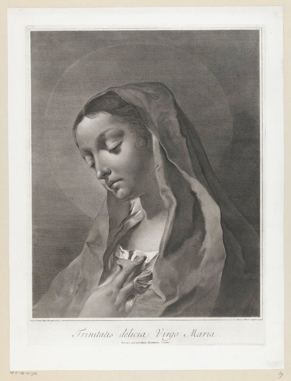 Maria
Trinitatis delicia Virgo Maria (título sobre o objecto) de Giovanni Marco Pitteri