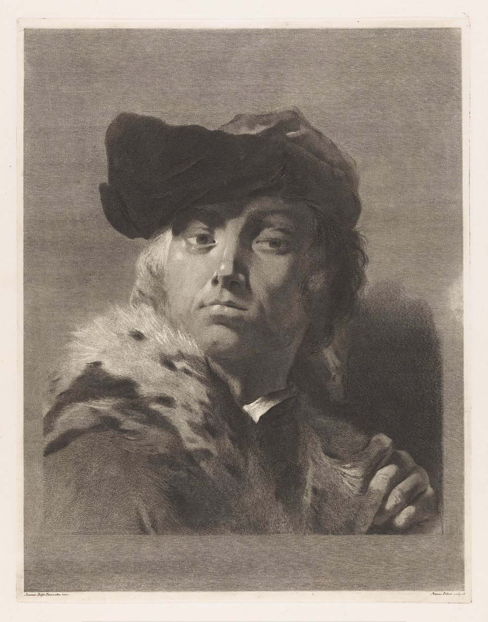 Retrato do artista Giovanni Battista Piazzetta de Giovanni Marco Pitteri