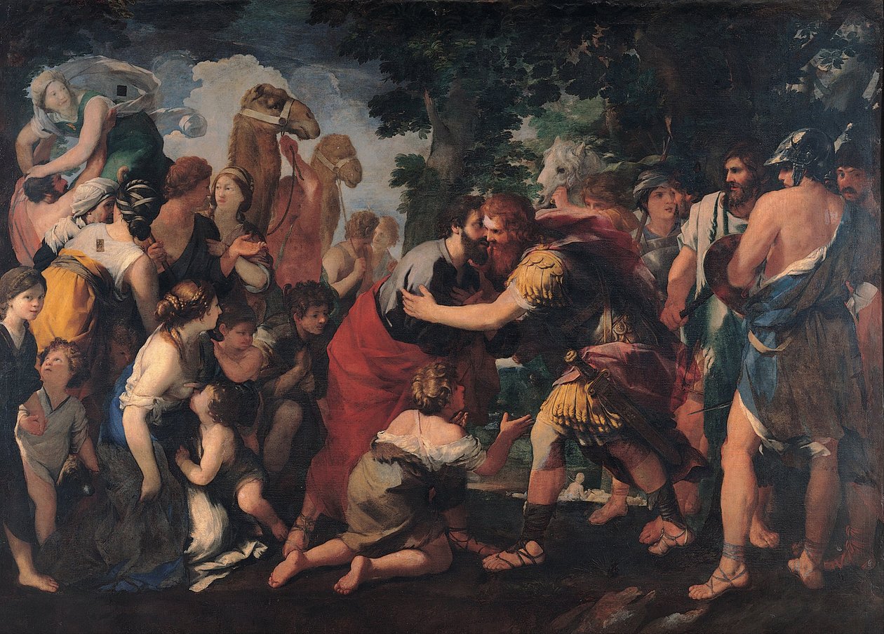 Encontro entre Esaú e Jacó, 1636-1641 de Giovanni Maria Bottala