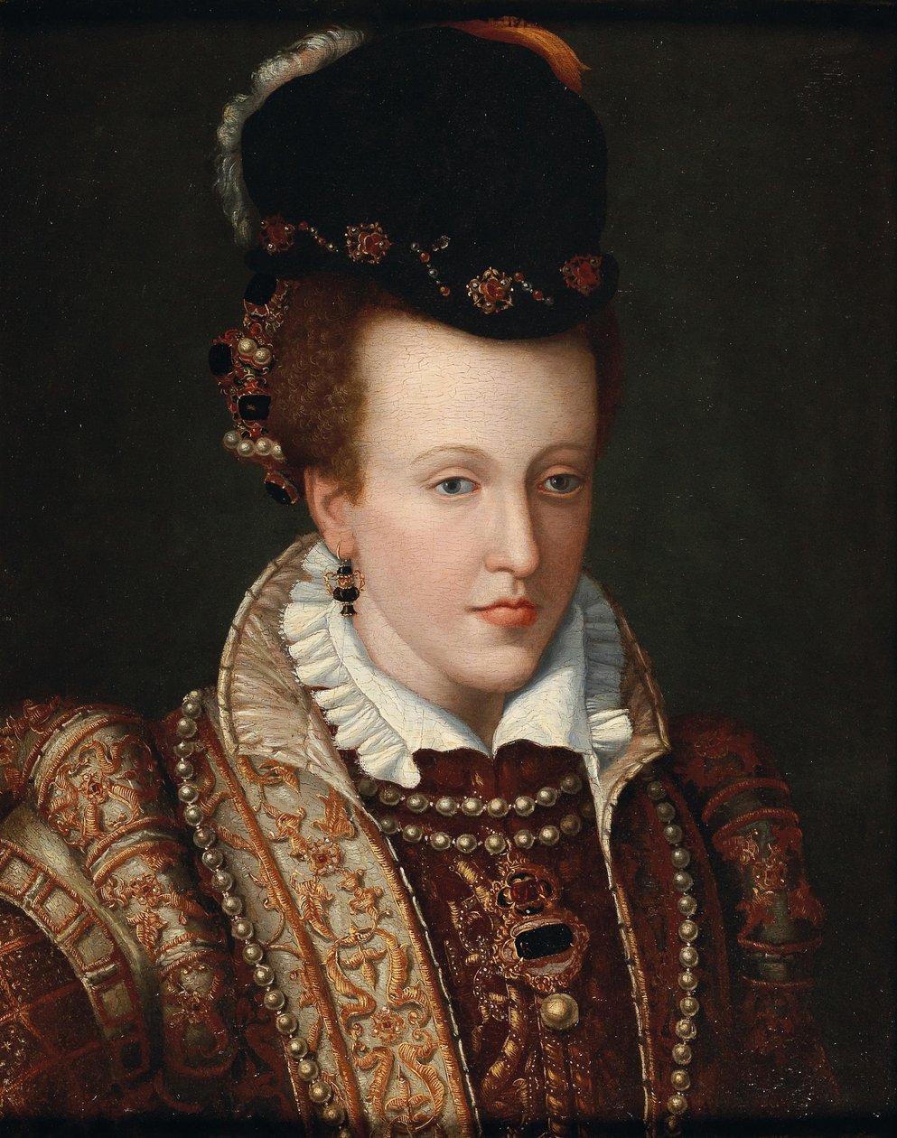 Retrato de Joana da Áustria 1547-1578, Grã-Duquesa da Toscana, c. 1570. de Giovanni Maria Butteri