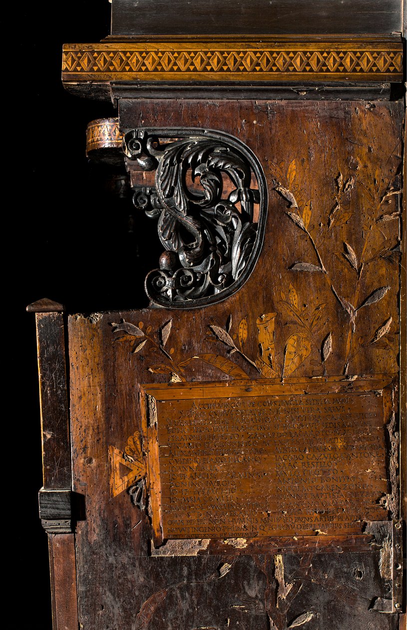 Coro Canónico de Ligas, incrustado por Giovanni Maria Platina 1484, incrustação lateral direita de Giovanni Maria Platina