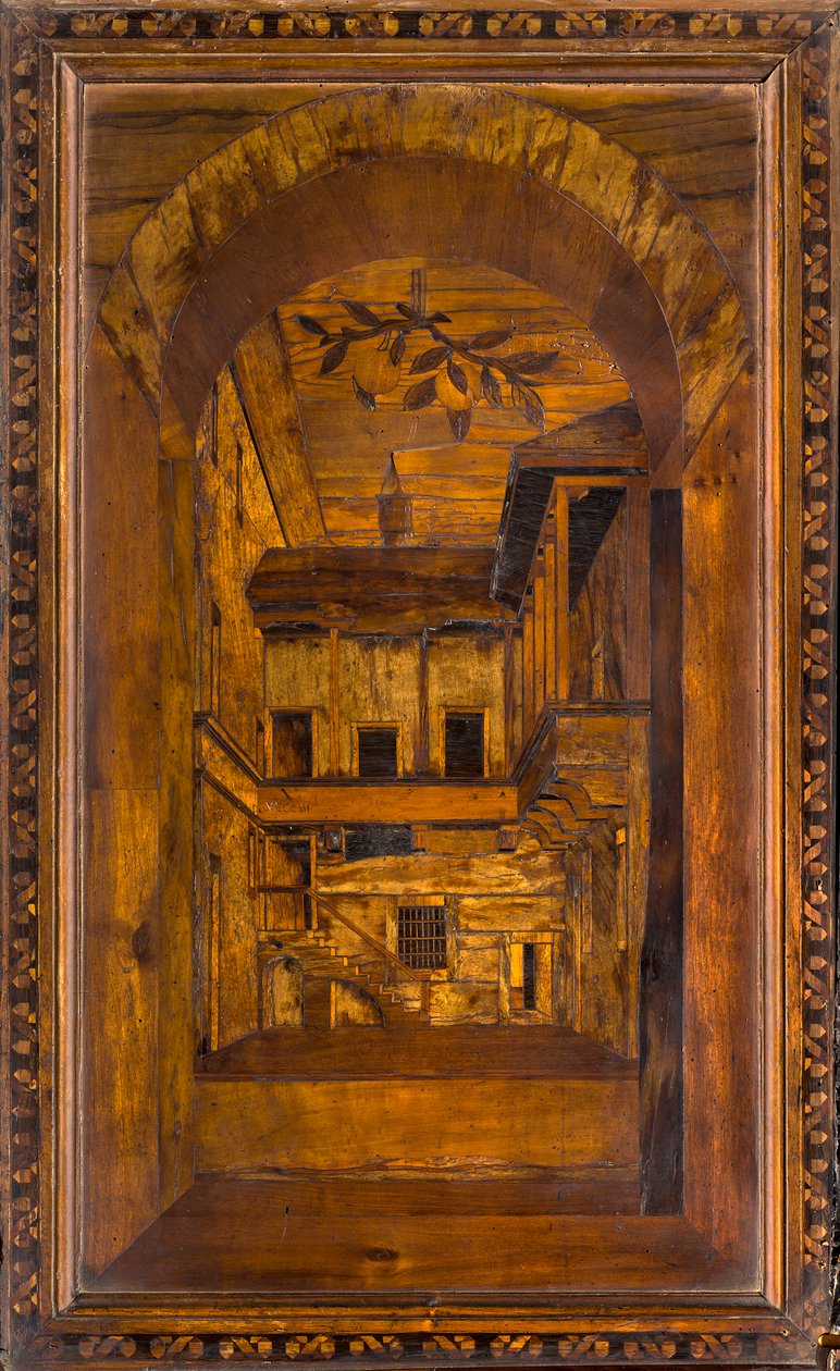 Coro Canônico Ligeano, Inlaid de Giovanni Maria Platina 1484, Superior Stall de Giovanni Maria Platina
