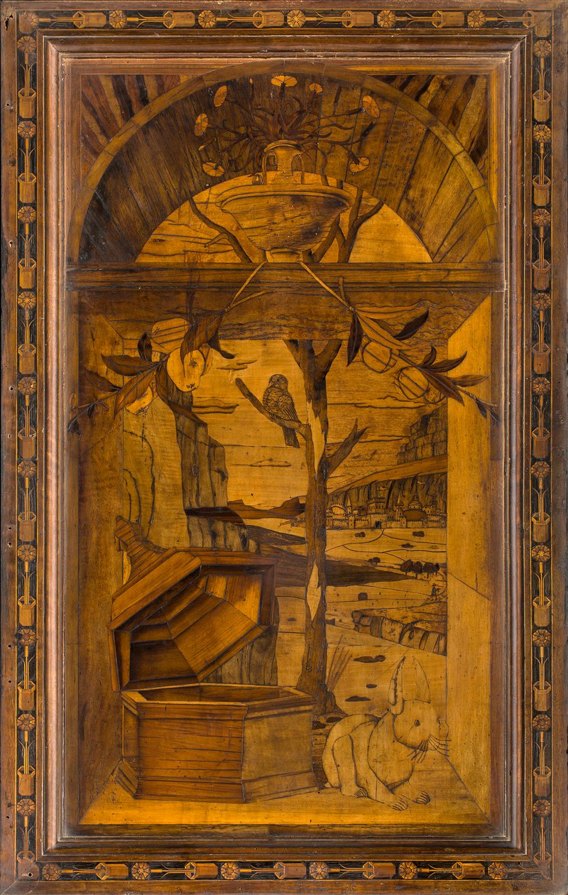 Coro Canônico Ligeano, Inlaid de Giovanni Maria Platina 1484, Superior Stall de Giovanni Maria Platina