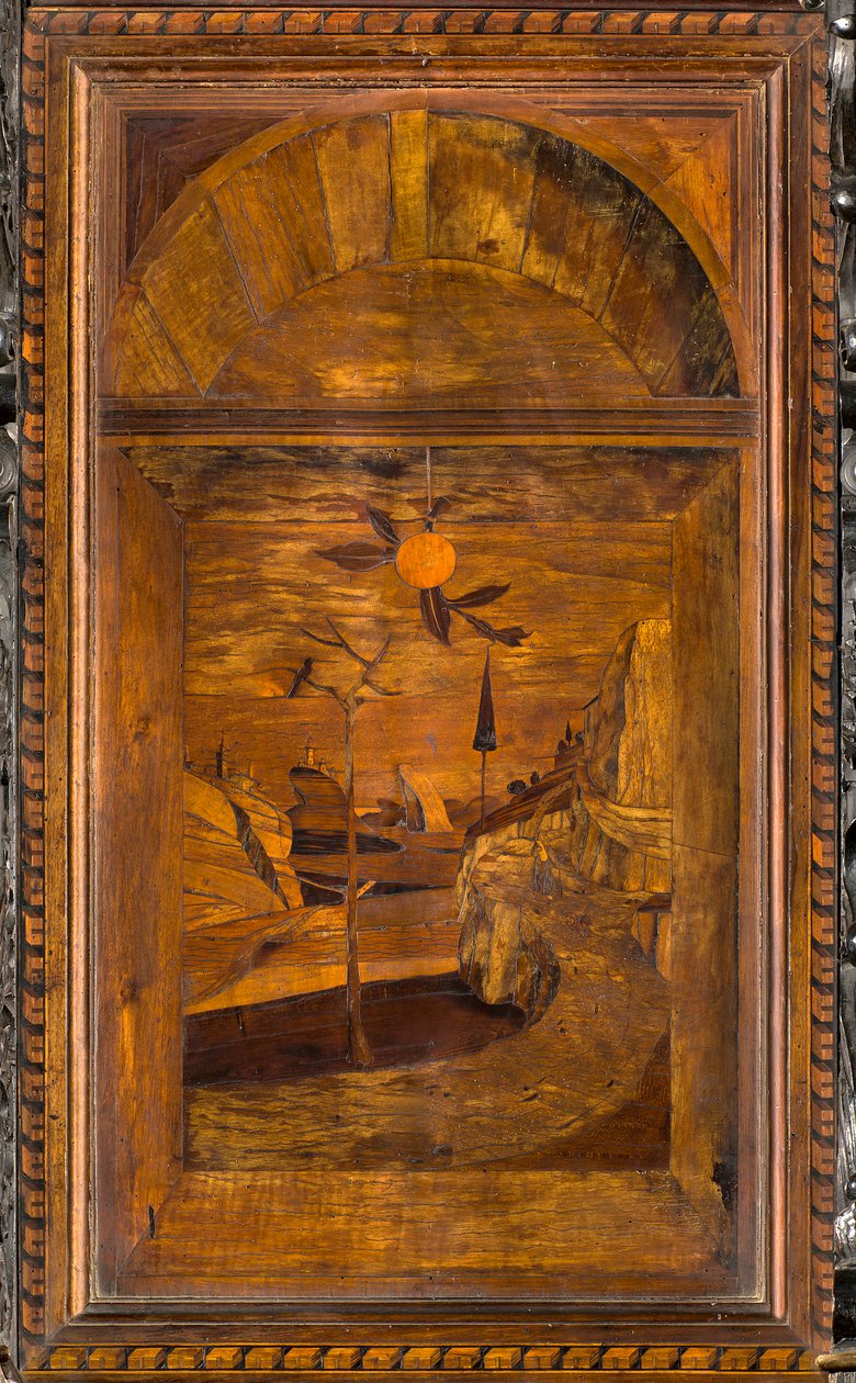Coro Canônico Ligeano, Inlaid de Giovanni Maria Platina 1484, Superior Stall de Giovanni Maria Platina