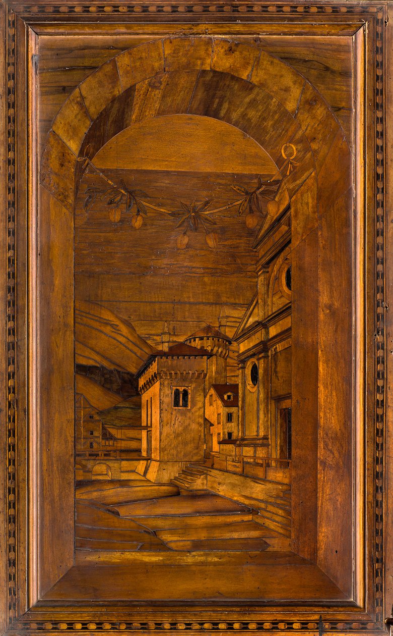 Coro Canônico Ligeano, Inlaid de Giovanni Maria Platina 1484, Superior Stall de Giovanni Maria Platina