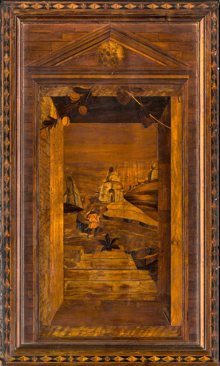 Coro Canônico Ligeano, Inlaid de Giovanni Maria Platina 1484, Superior Stall de Giovanni Maria Platina