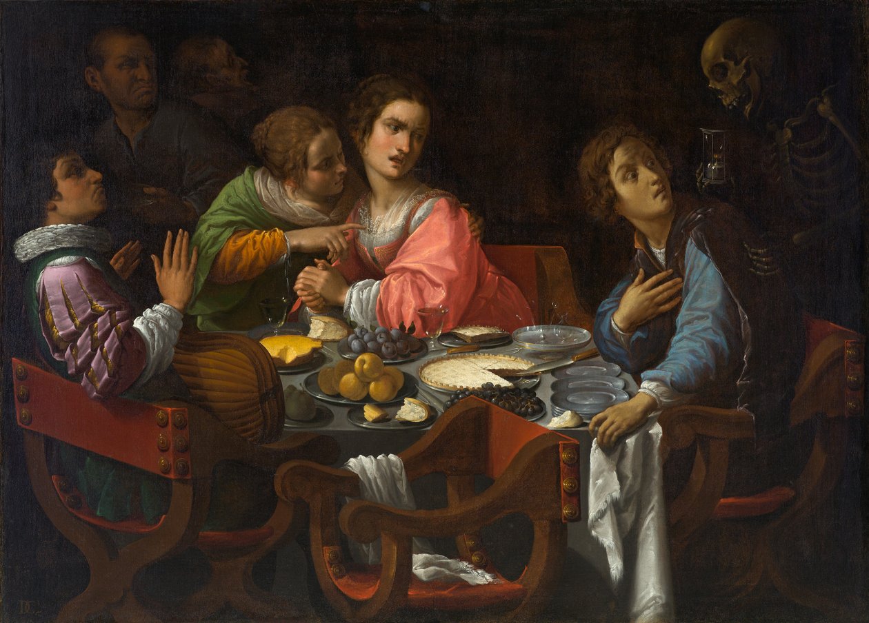 Memento Mori: Death Comes to the Table, cerca de 1630-1638 (óleo sobre tela) de Giovanni Martinelli