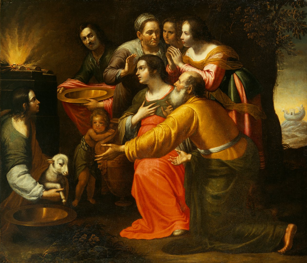 O Sacrifício de Noé após a Inundação (óleo sobre tela) de Giovanni Martinelli