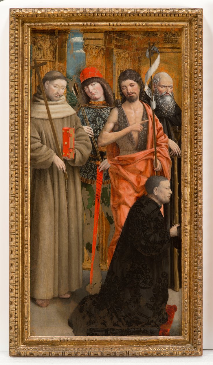 Santos Francisco de Assis, Sebastião, João Batista, Antônio Abade com o Doador de Giovanni Martino Spanzotti
