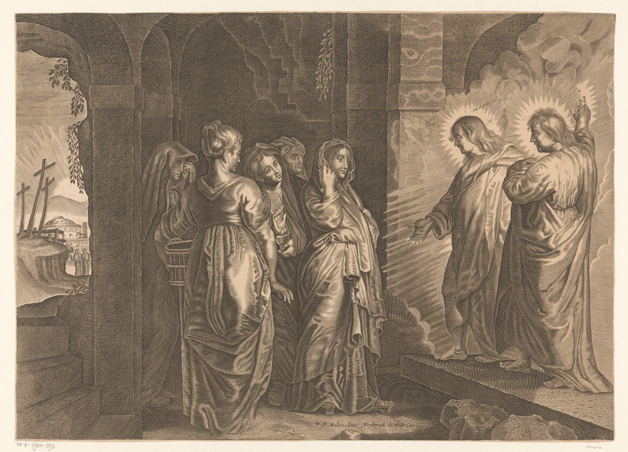 Santas mulheres no túmulo de Cristo de Giovanni Merlo (attributed to)