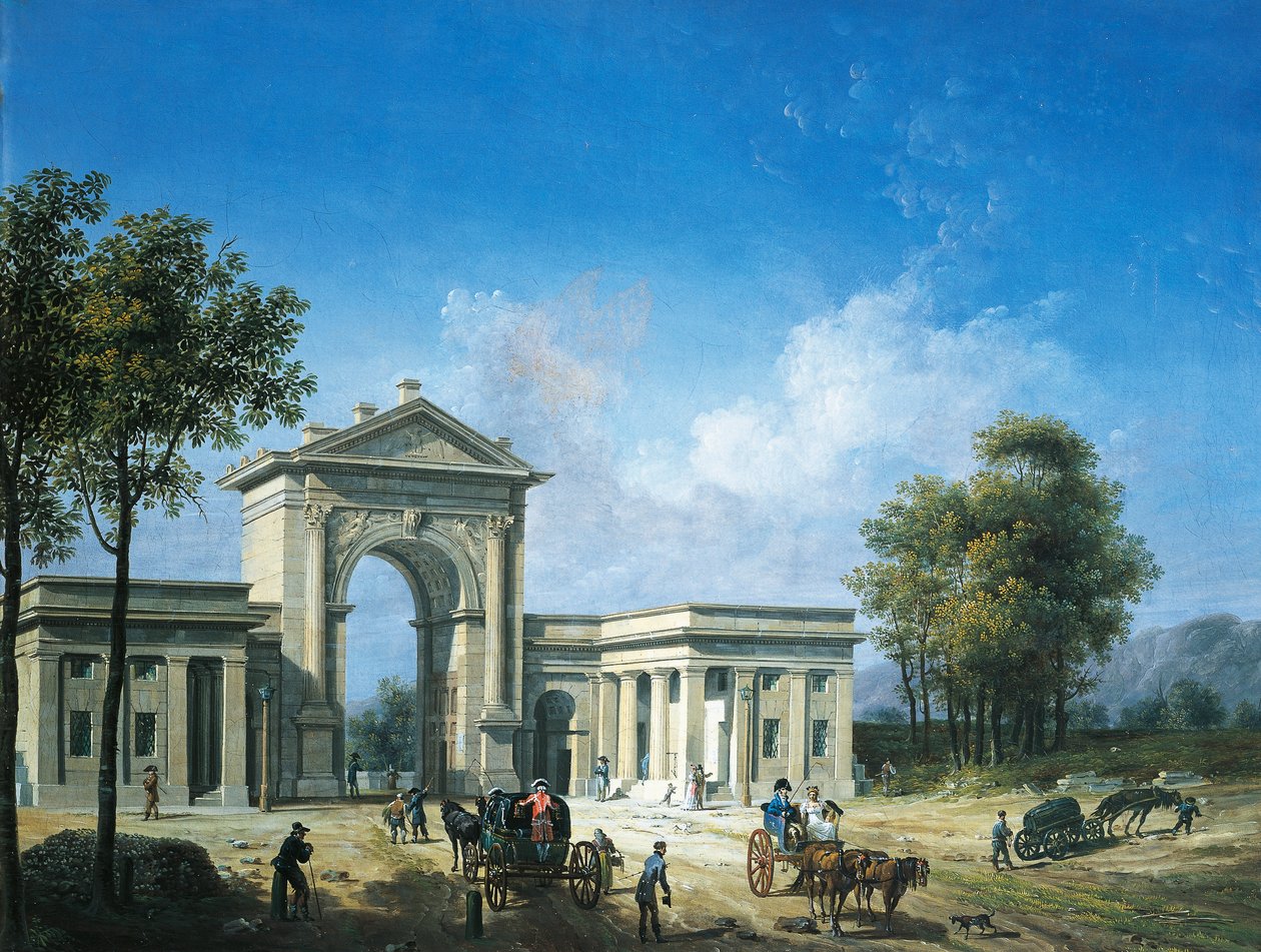 Vista da Porta Nuova em Milão, de Giovanni Migliara de Giovanni Migliara