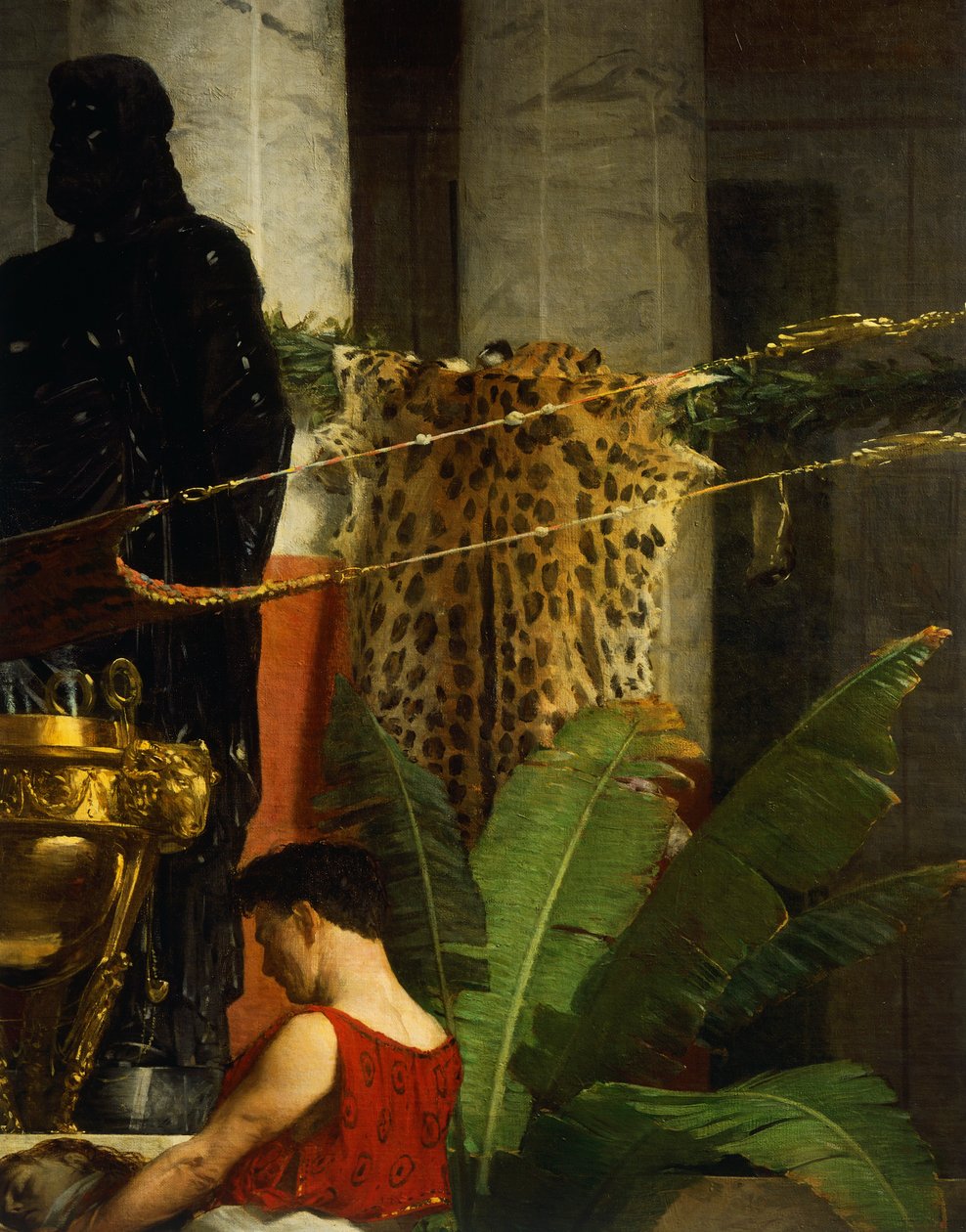Vingança de Poppea, detalhe, por Giovanni Muzzioli (1854-1894), óleo sobre tela de Giovanni Muzzioli