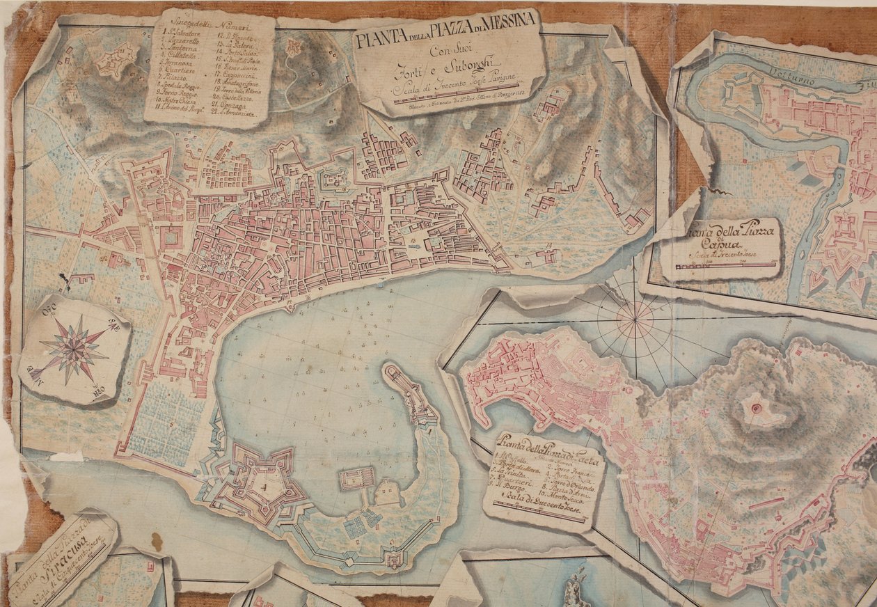 Plano da Piazza di Messina, 1753. de Giovanni Ottone di Berger
