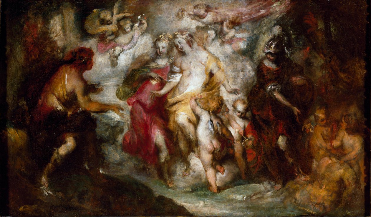 O julgamento de Paris. Século XVII (pintura) de Giovanni Paolo Cervetto