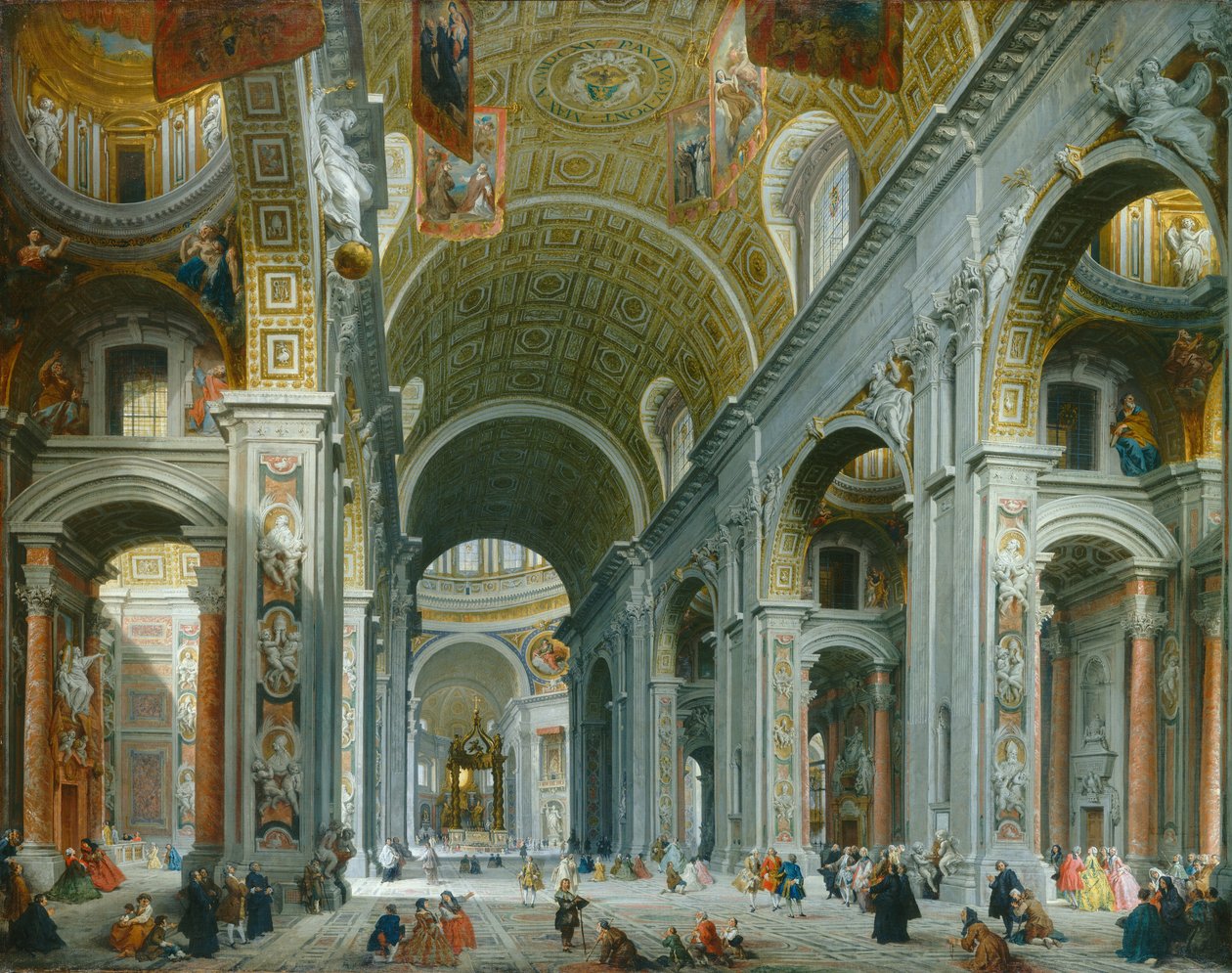 Interior de São Pedro, Roma, c. 1754. de Giovanni Paolo Panini