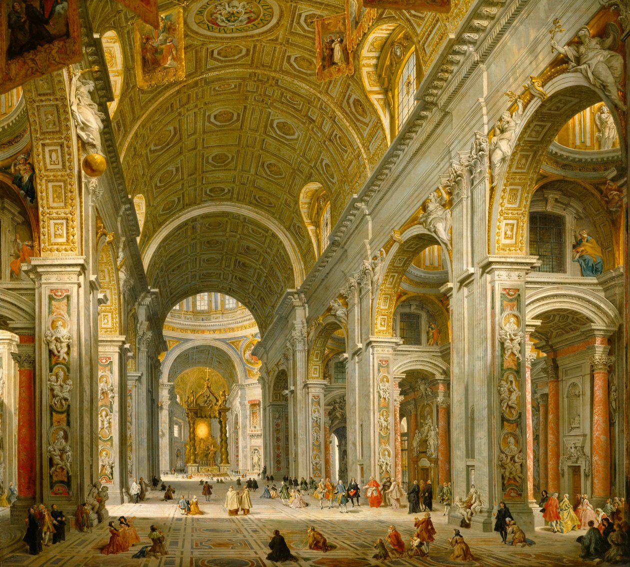 Interior da Basílica de São Pedro, Roma de Giovanni Paolo Panini