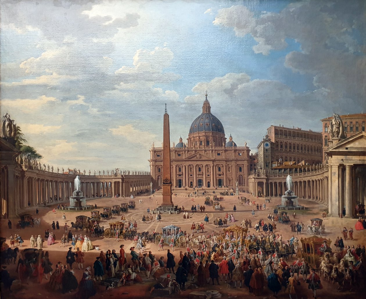 Cavalgada do duque de Choiseul (1719-1785) na Praça de São Pedro, em Roma de Giovanni Paolo Panini