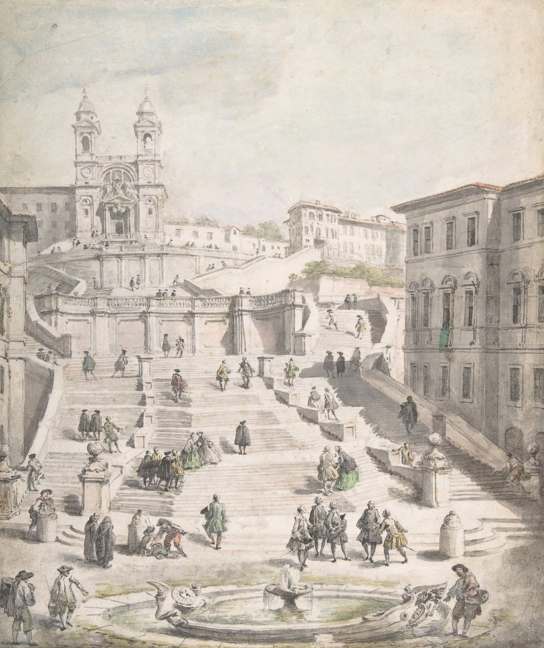 Escadaria Espanhola, c. 1756-58. de Giovanni Paolo Panini