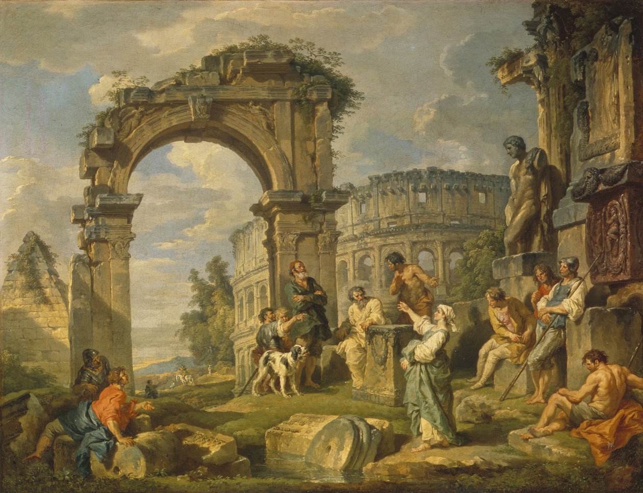 Sibyl Cumaean profetizou o Nascimento de Cristo, 1743 de Giovanni Paolo Pannini