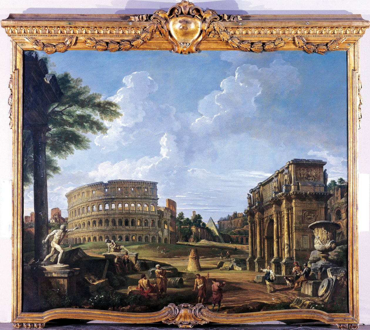 Coliseu e Arco de Constantino de Giovanni Paolo Pannini (1691-1765) de Giovanni Paolo Pannini