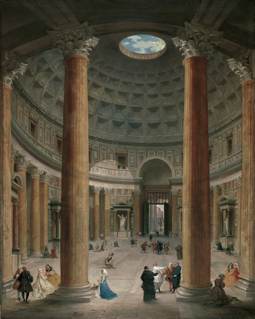 Interior do Panteão, Roma par Panini, Giovanni Paolo (1691-1765) de Giovanni Paolo Pannini