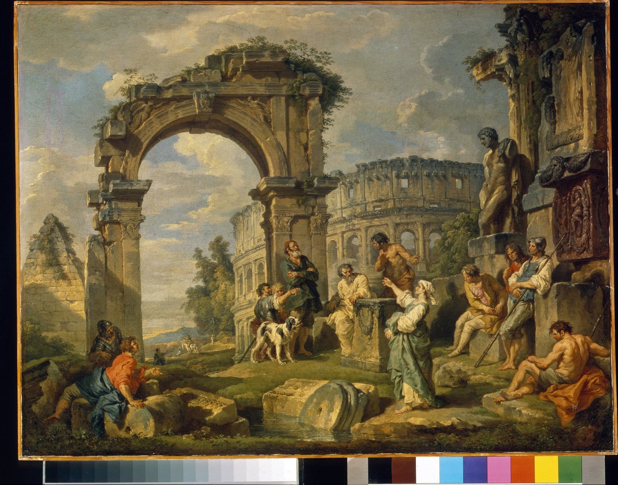 A Cumean Sibyl profetizou o nascimento de Cristo. Pintura de Giovanni paolo panini (ou Pannini) (1691-1765), óleo sobre tela de Giovanni Paolo Pannini