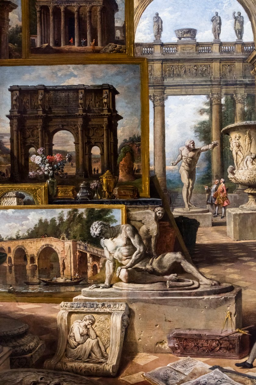 Roma Antiga, cerca de 1754/57 (Óleo sobre tela) de Giovanni Paolo Pannini or Panini