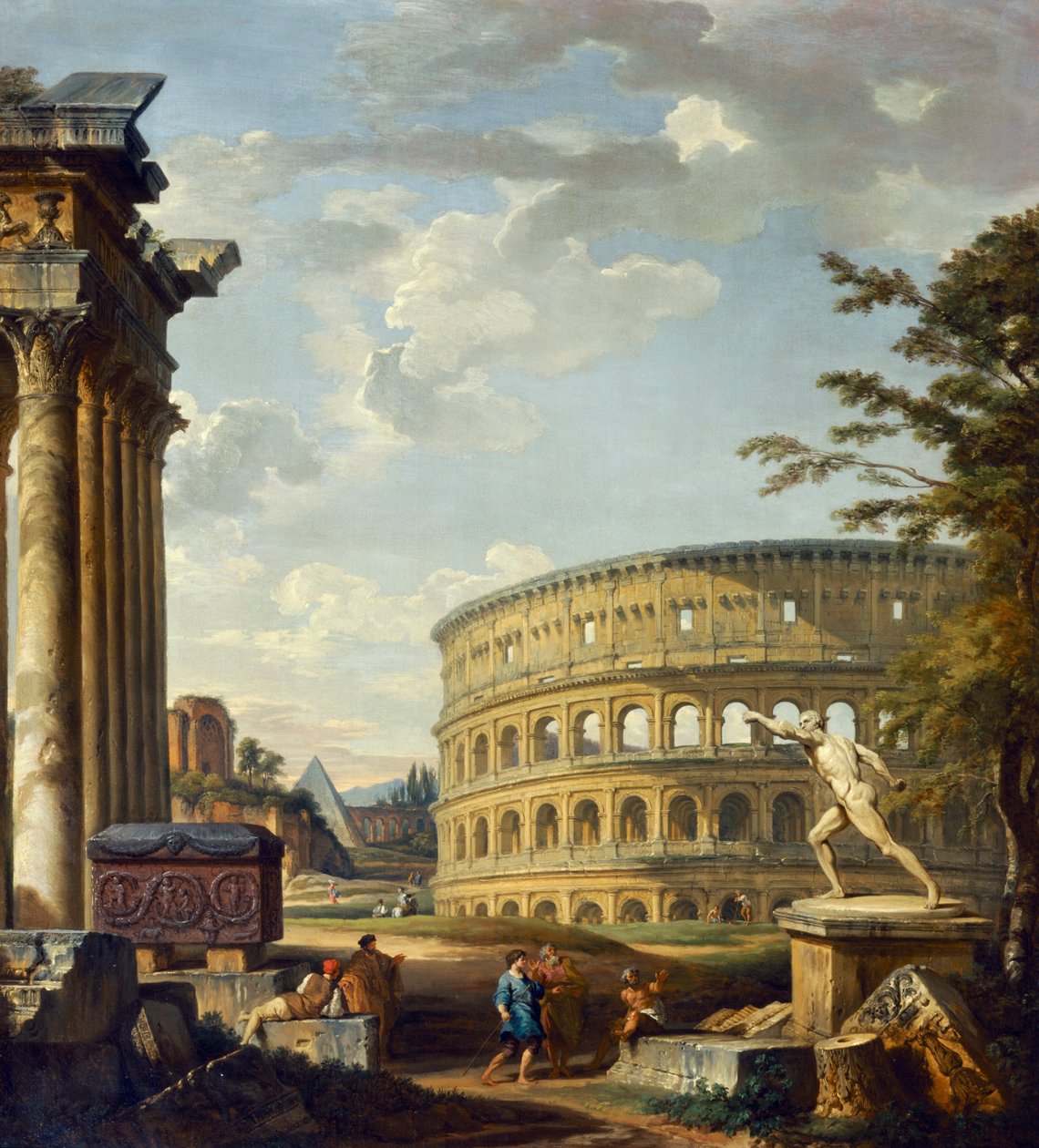 Paisagem romana com o Coliseu de Giovanni Paolo Pannini