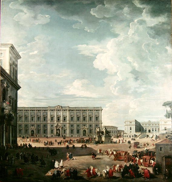 Vista da Piazza del Quirinale, Roma de Giovanni Paolo Pannini