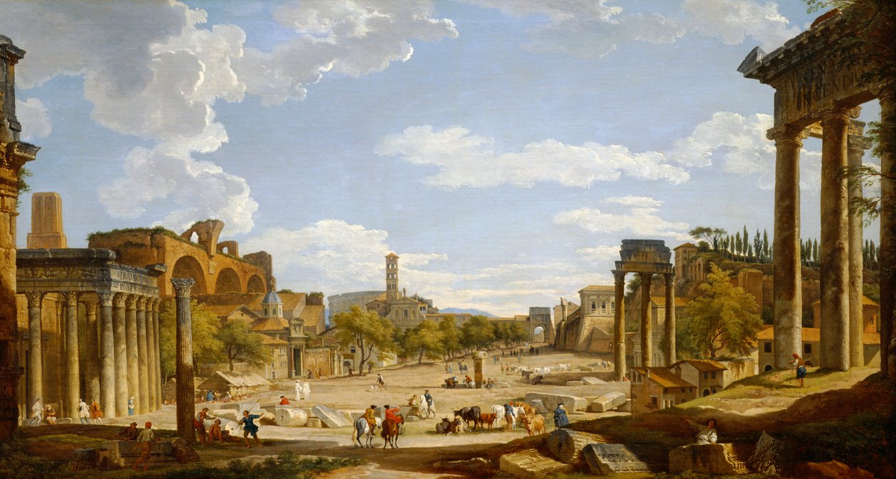Vista do Fórum Romano, 1735 de Giovanni Paolo Pannini