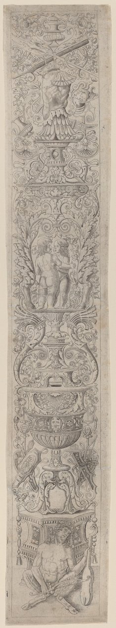 Painel Ornamental: Sátiro Segurando um Violino de Giovanni Pietro Birago and Zoan Andrea