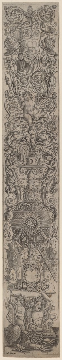 Painel Ornamental: Tritão montado por uma criança de Giovanni Pietro Birago and Zoan Andrea